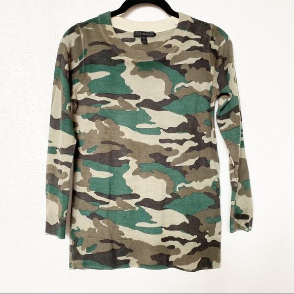 J. Crew Tippi Sweater Camouflage Size XS - Picture 1 of 6